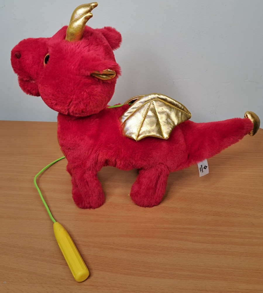 Makers Mark 18" Walking plush Dragon with RC Leash Red Tested Works