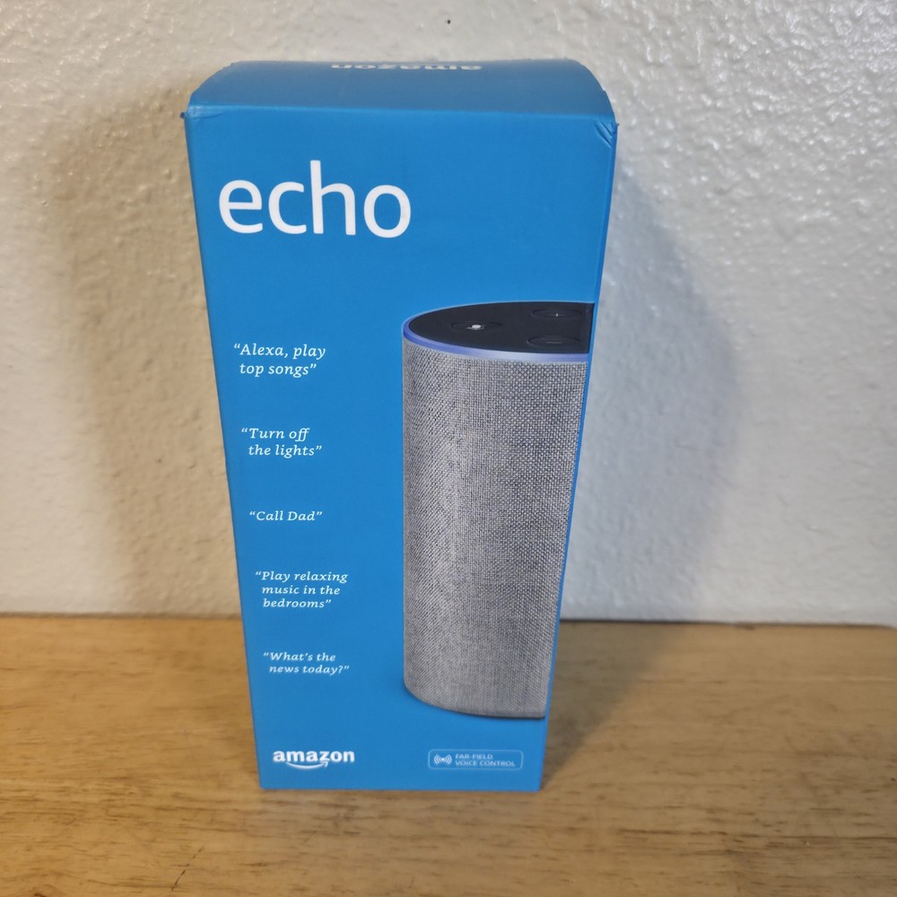 Amazon Echo (2nd Generation) Smart Speaker with Alexa - Heather Gray Fabric
