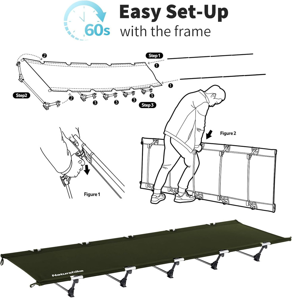Greenwild Camping Cot, Ultralight Folding Backpacking Cot, 60-Second Easy Set-Up