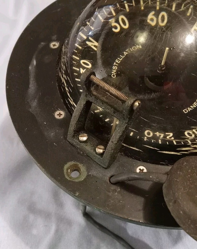 Vintage Danforth Constellation Binnacle Mount Compass - Parts Or Restore