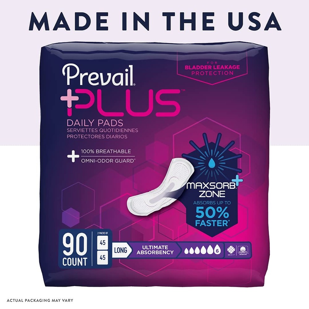 Plus | Long Length Incontinence Bladder Control Pads | Ultimate Absorbency | ...