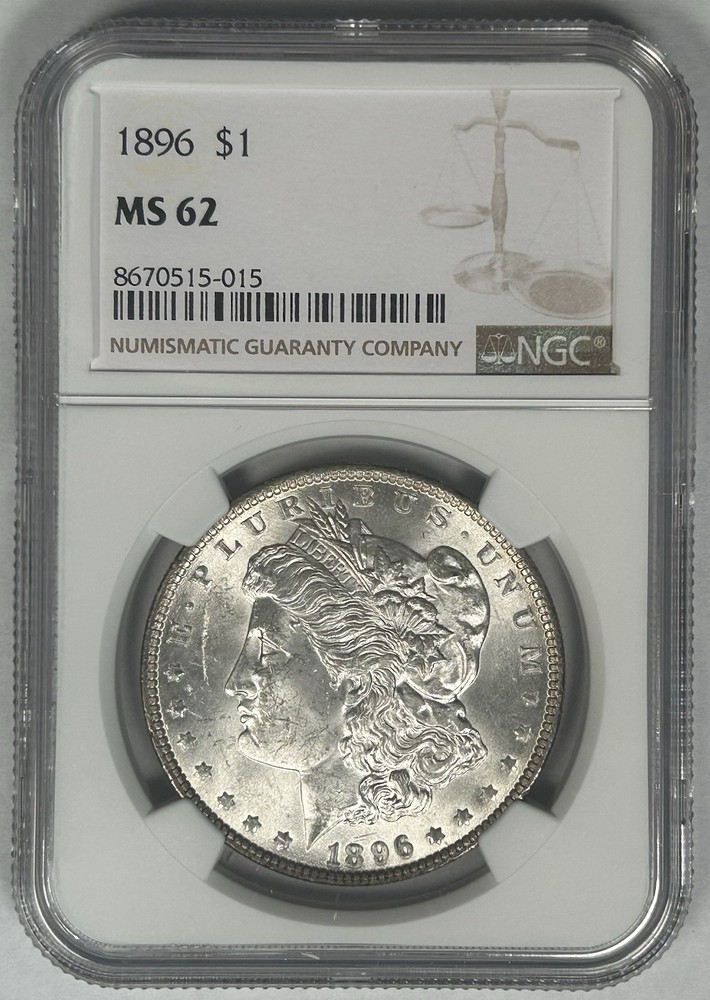 1896 Morgan Silver $1 Dollar Coin NGC MS 62
