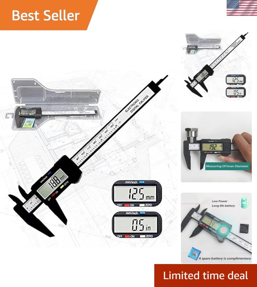 Digital Calipers,Electronic Digital Calipers, LCD Screen displays 0-6"Caliper...