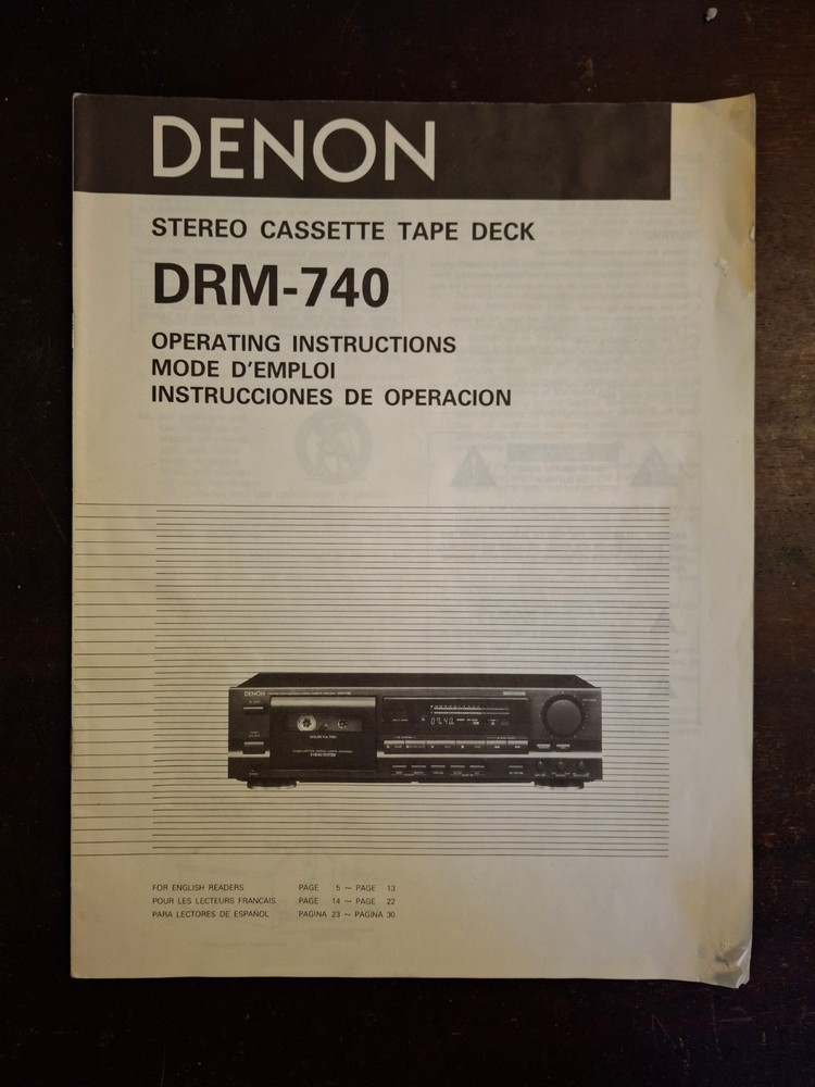 Devon DRM-740 Stereo Cassette Deck Operating Instructions