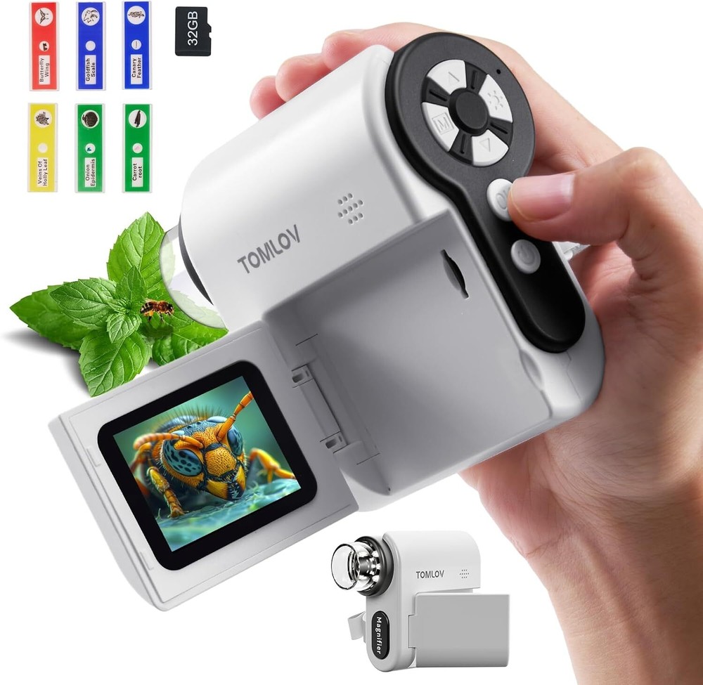 TOMLOV Digital Microscope Pocket Handheld USB Microscope 1000x Zoom 1080P Camera