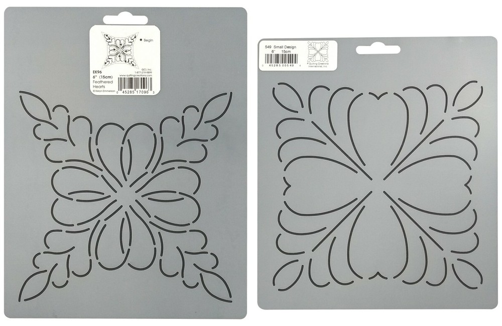 Quilting Stencil Feathered Blocks Quilt Pattern Feather Square Quilters Template
