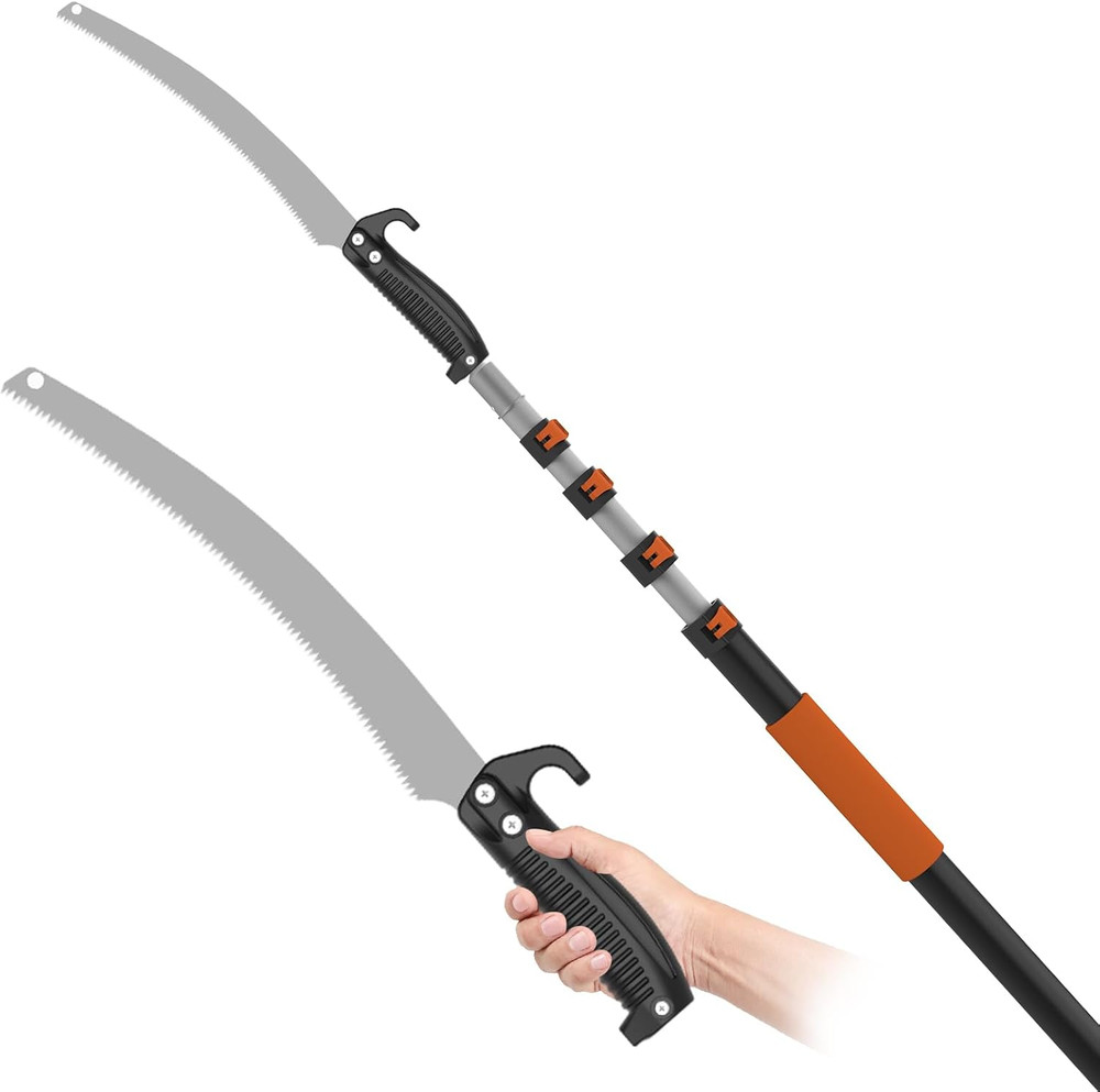 26FT Reach Pole Saw for Tree Trimming, Telescoping Tree Pruner Extendable with 5