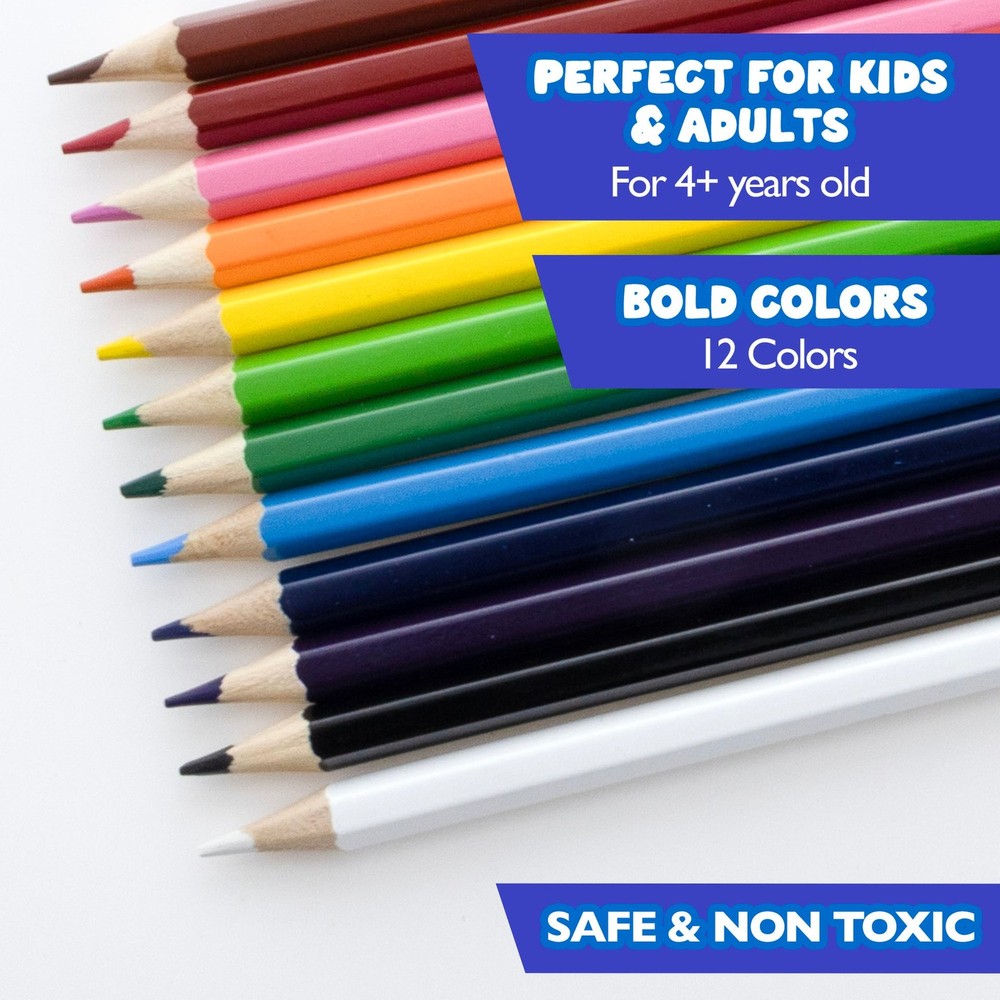 BAZIC 12 Colored Pencils, pack of 24