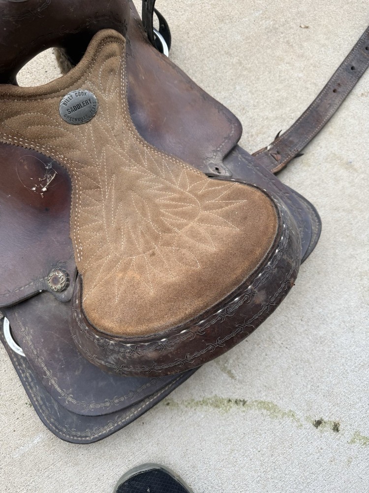BILLY COOK SADDLE VINTAGE HORSE LEATHER - Unknown size (read Description)