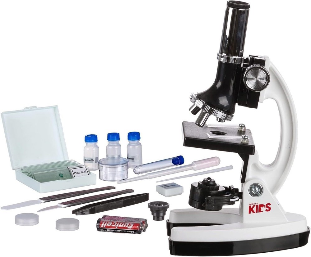 Beginner Microscope STEM Kit with Metal Body 120X-1200X 52 Pcs