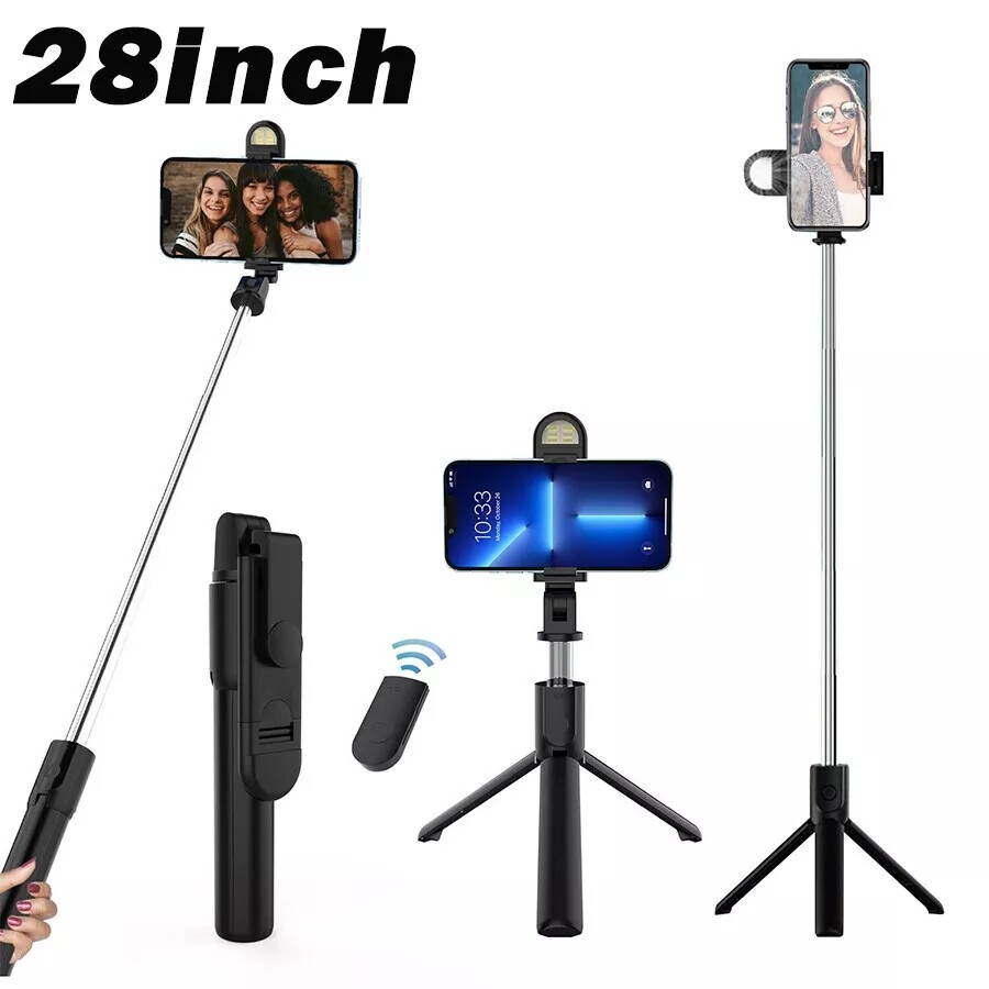 Extendable Selfie Stick Tripod Wireless Remote Stand 10m Bluetooth Camera Remote