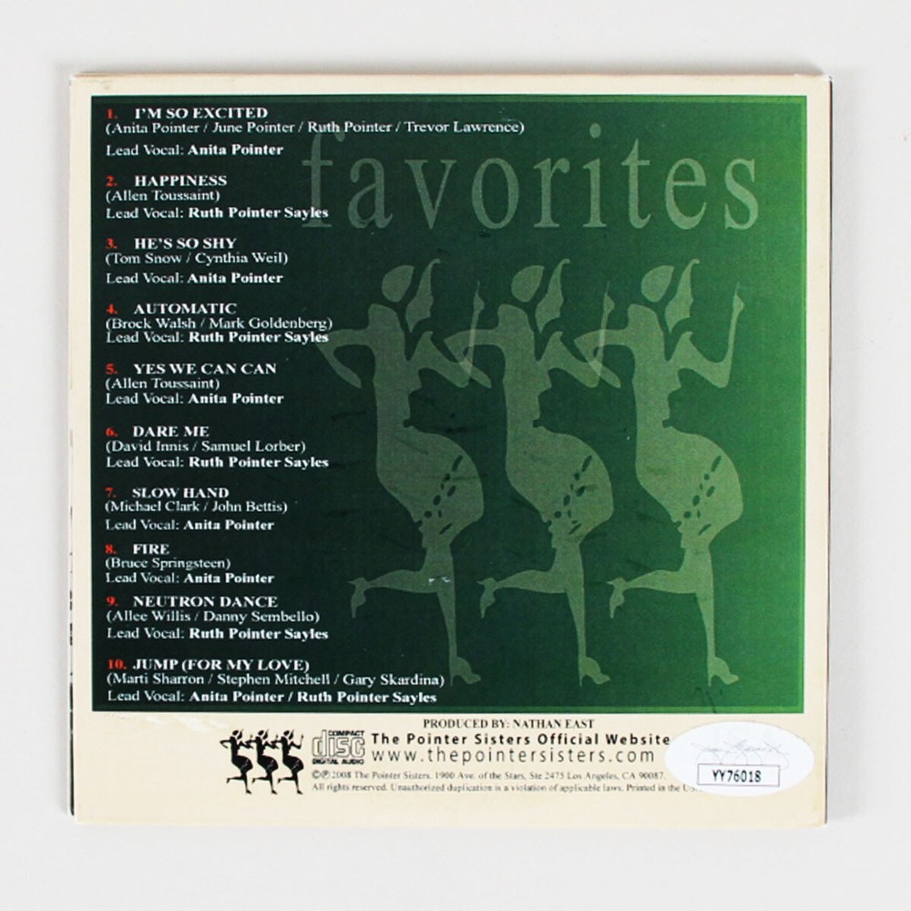 Pointer Sisters Signed CD Favorites Ruth Pointer, Sadako Pointer & Issa Point...