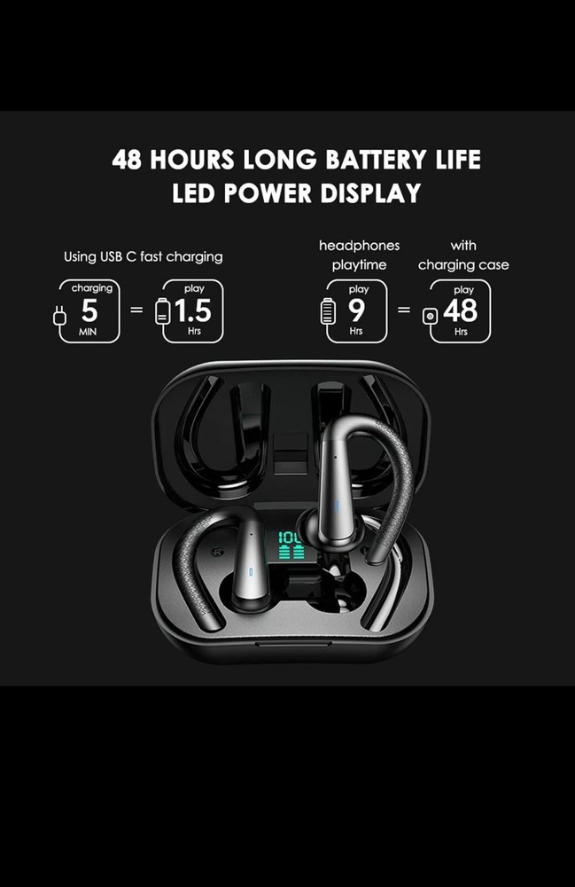 Bluetooth Wireless Headphones Noise Cancelling EarHook for Galaxy Note10+ 5G