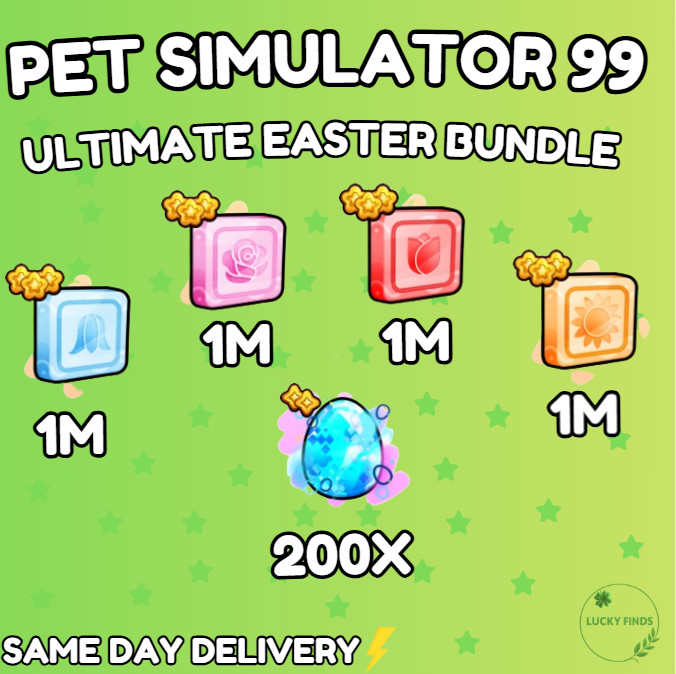 🔥💎Ultimate Easter Bundle BOOSTERS  (PS99) 🔥PET SIMULATOR 99 - CHEAPEST!⚡💸