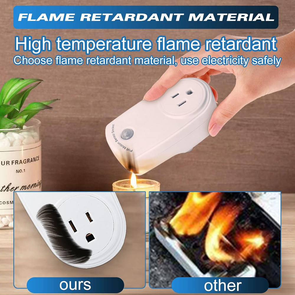 4 Pieces Motion Sensor Sockets Indoor Plug in Sensor Light Control Switch 120 De