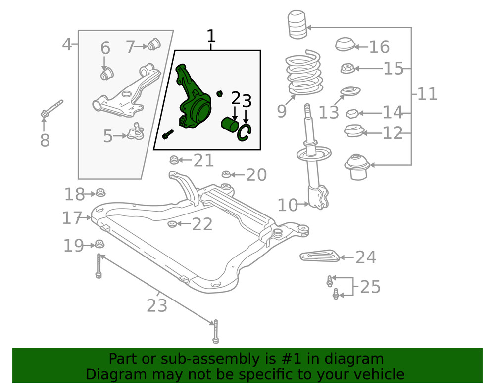 Genuine GM Driver Side Steering Knuckle 21018785