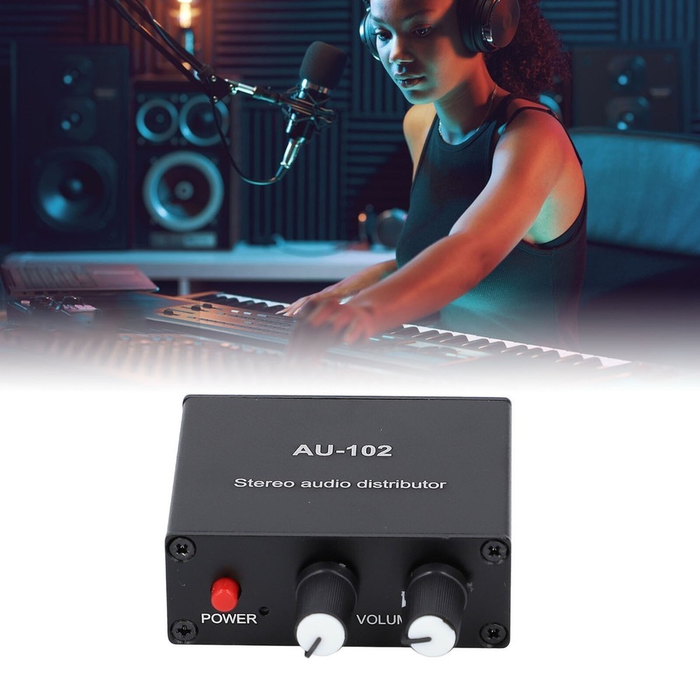 Active Sound Distributor 2 Way 1 in 2 Out Mini Small Amp 3.5mm Interface