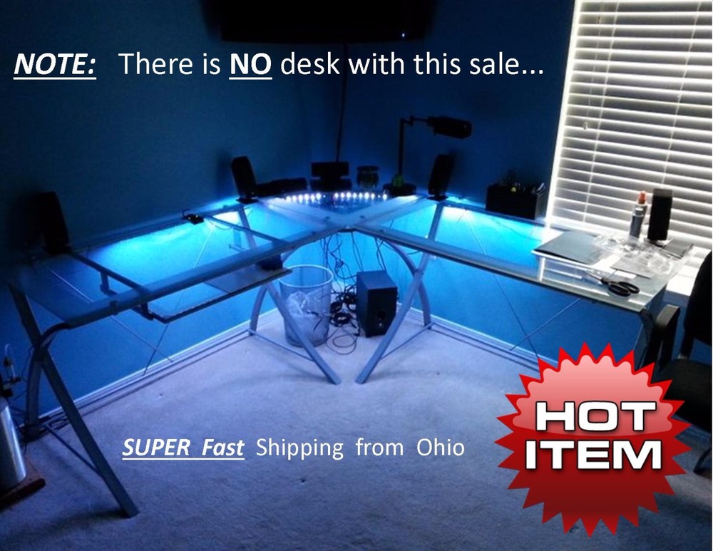 Gaming Computer Desk LED Lights - Office / Home Accent Lighting Remote Control X