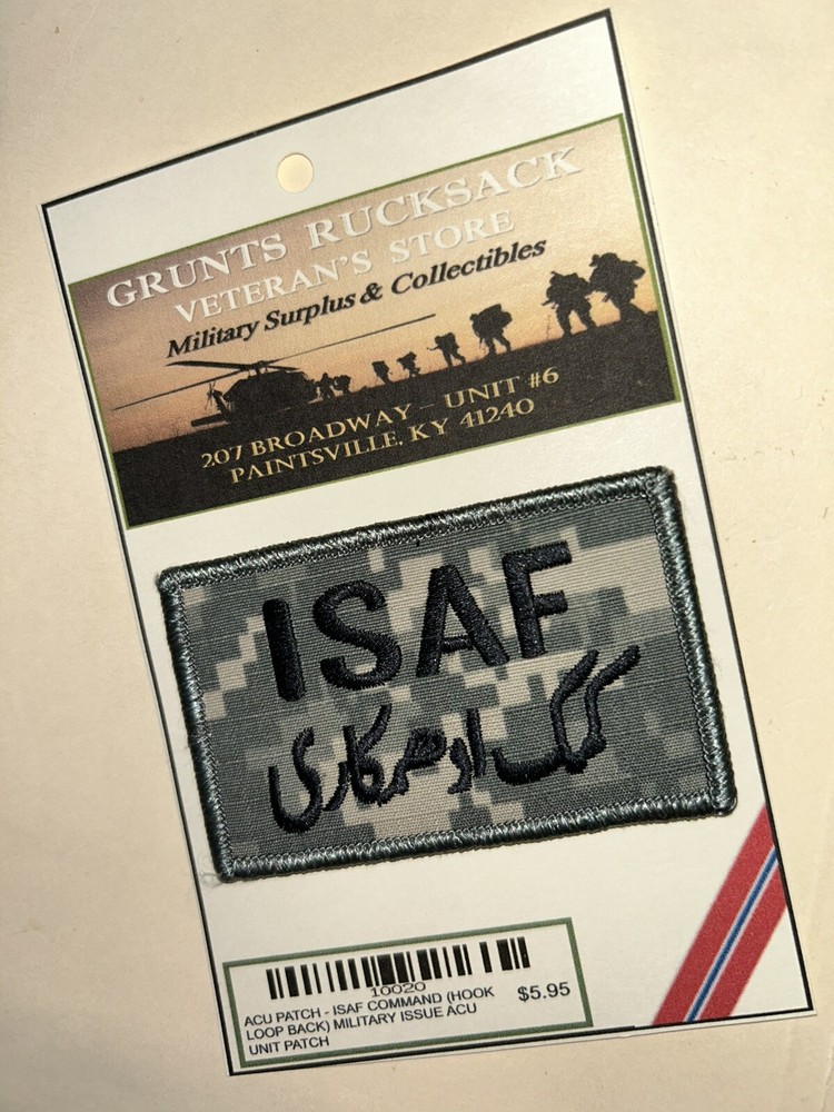 U.S. ARMY I.S.A.F. COMMAND (AFGHANISTAN) / ACU UNIT PATCH [HOOK/LOOP REVERSE]