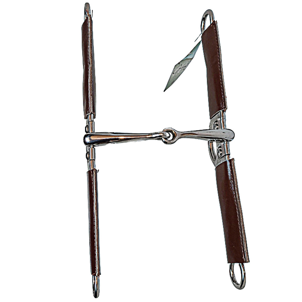 Schneiders SS Tack Jimmy Williams Training Elevator Snaffle Bit Leather Cheeks