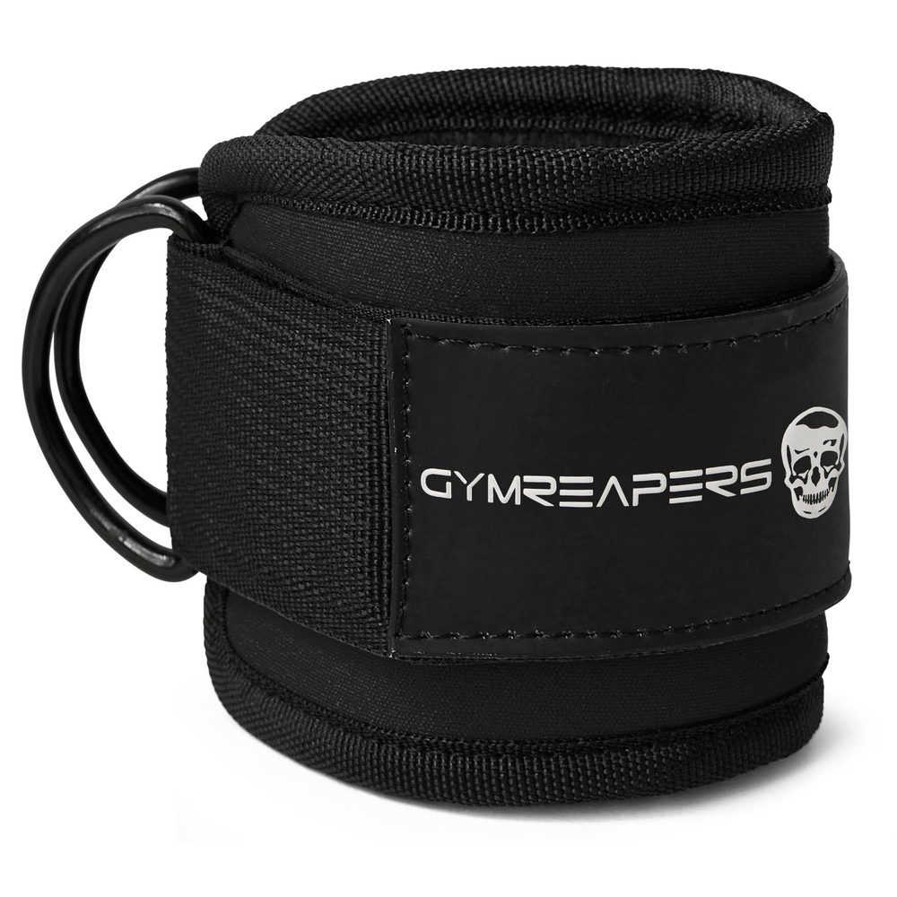 Gymreapers Ankle Strap (Single) For Cable Machine Kickbacks, Single, Black