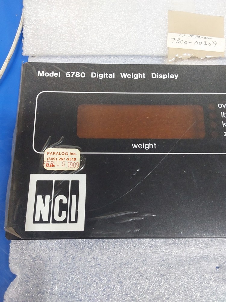 NCI, MODEL 5780 DIGITAL WEIGHT DISPLAY FRONT PANEL NEW WITH PLASTIC PEEL ON...