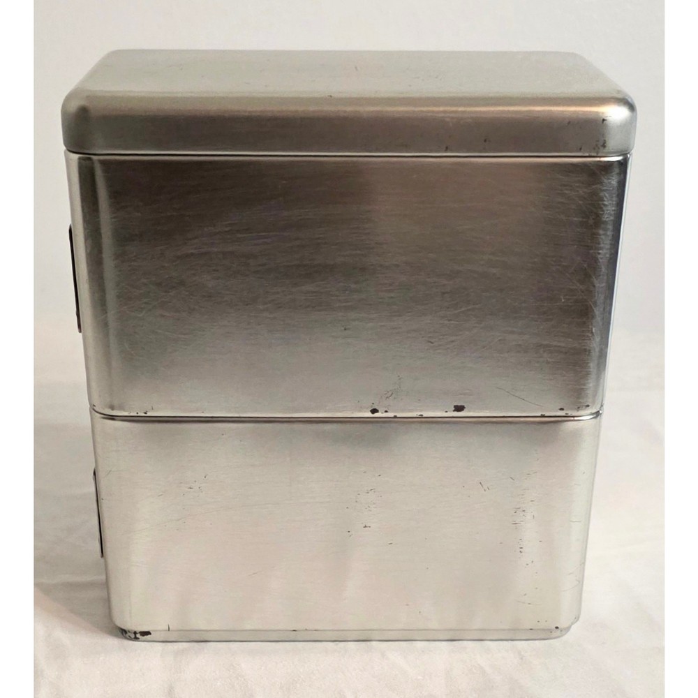 Vintage Stainless Stacking Storage Container Boxes (3 boxes) w/ Blank Label Area