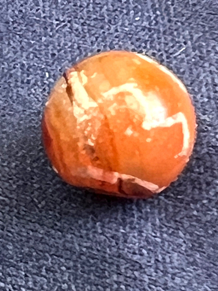 ANCIENT CARNELIAN ETCHED STONE TIBETAN BEAD - WAVE PATTERN - DZI - PYU (14)