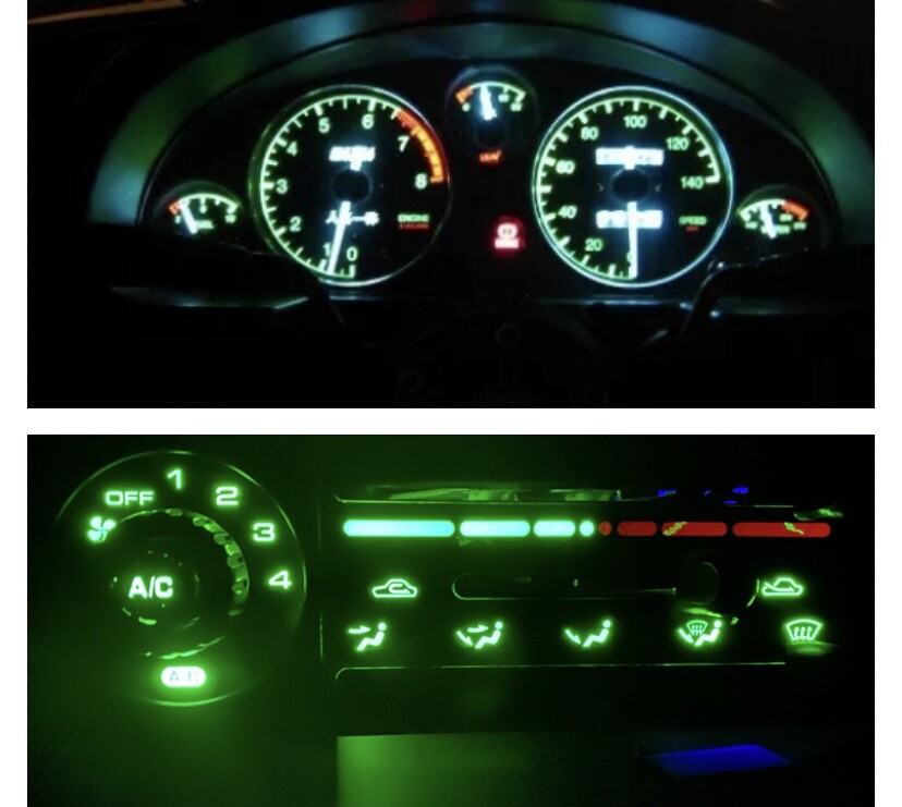 Green Cluster and Climate Control LED Bulb kit For Mazda Miata MX-5 1990-1997