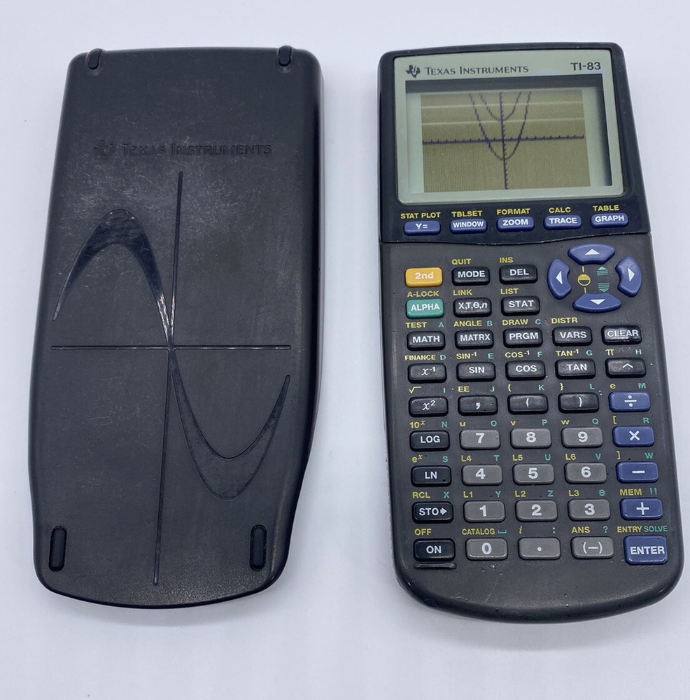 Texas Instruments TI-83  Graphing Calculator Black Damaged See Description