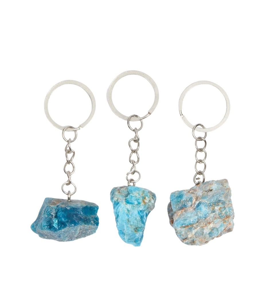 Raw Apatite Crystal Keychain by New Moon Beginnings