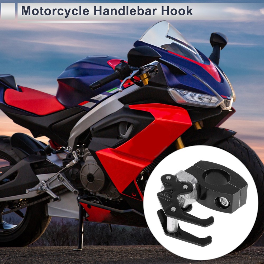 Motorcycle hook square with imprint 1 pcs black length 72mm