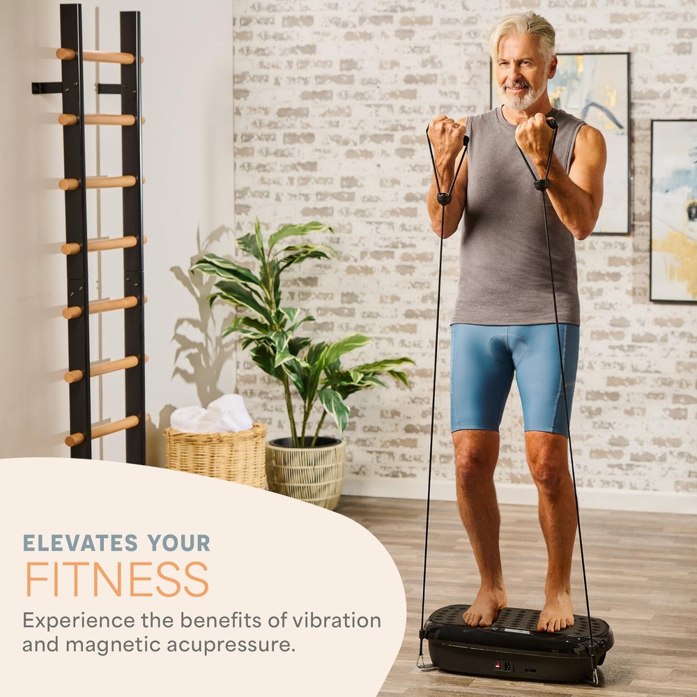 HexaPlate Lite Vibration Plate Exercise Machine with Magnetic Acupoints - Ful...