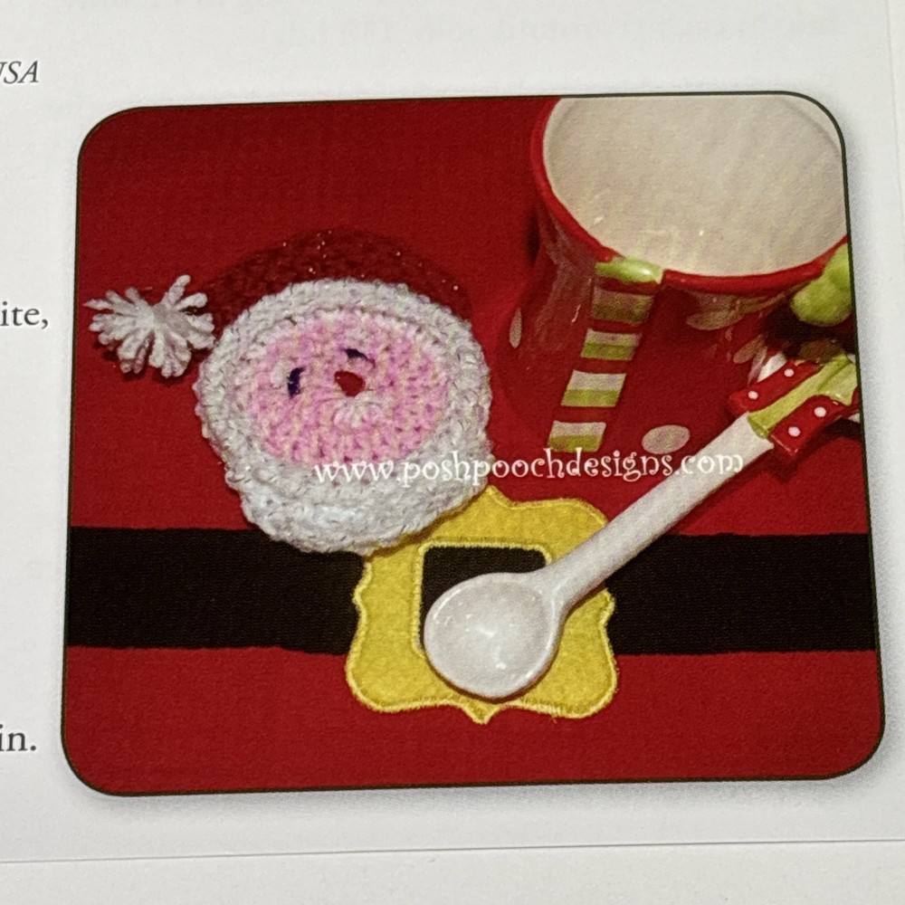 Santa Coaster Crochet Pattern Card Page