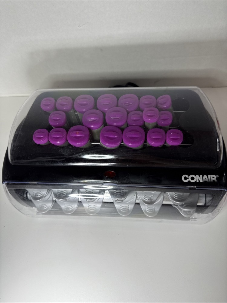 Conair Curls Waves 20 Multi Size Flocked Hot Rollers 12 Clips HS32RX Hot Rollers