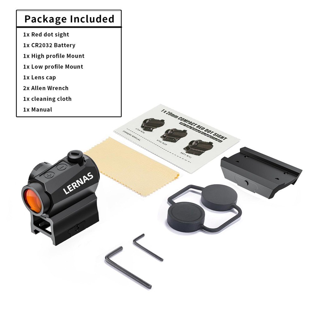 Motion Awake 2MOA Red Dot Sight, 11 Brightness Settings, IPX7 Black