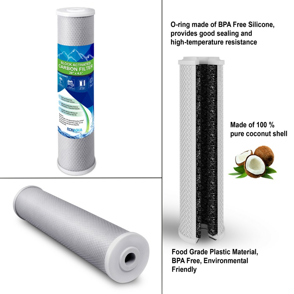 High Capacity Blue Whole House Water Filter System & Block Carbon Filter