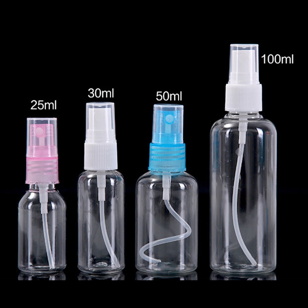 20 Multi Color TSA-Approved Travel Friendly Reusable Clear Perfume Atomizer