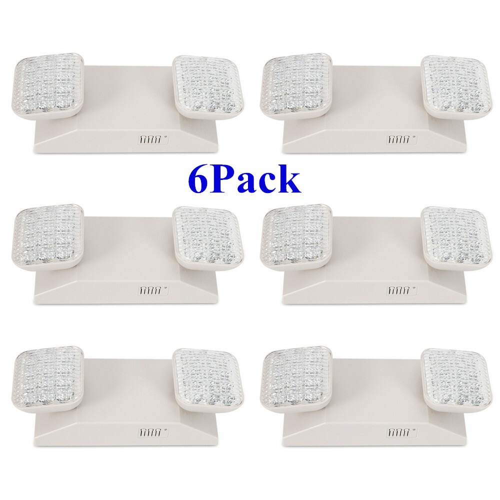 Emergency Light White Commercial Emergency Light Combo Battery Backup Exit Light