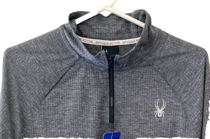 Spyder Active Men's 4 Way Stretch 1/4 Zip Pullover, Gray, Size M