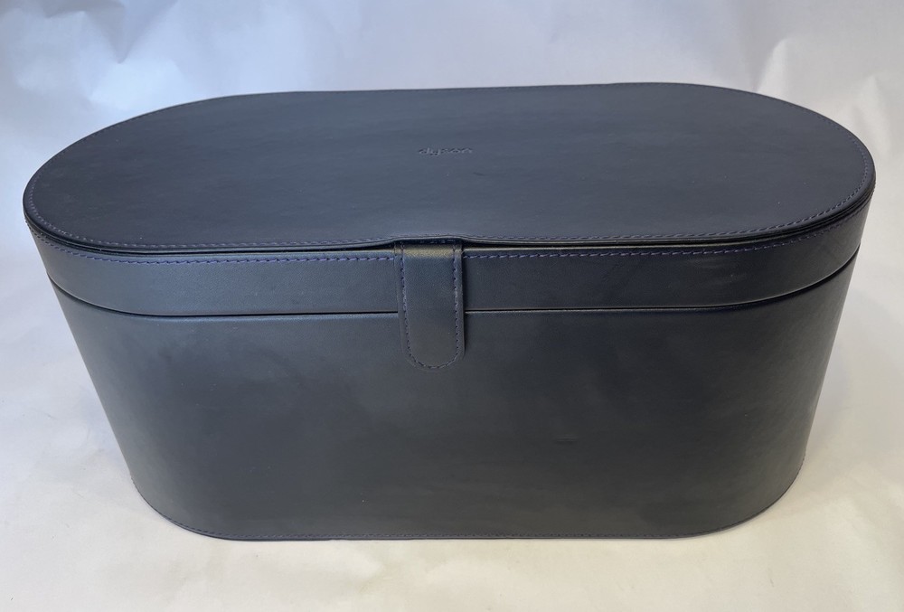 DYSON Airwrap Leather Storage CASE ONLY Black Purple Trim Excellent Condition
