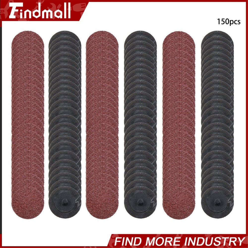 Findmall 150 Pieces 2 Inch Medium Sanding Discs 36 Grit Roll Lock Discs