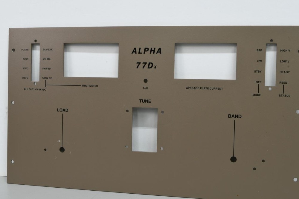 FRONT PANEL for ALPHA 77DX AMPLIFIER