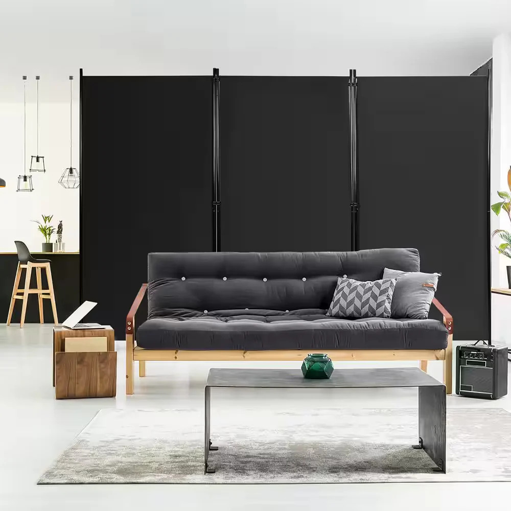 6ft Black 3 Panel Room Divider Folding Privacy Screen Partition