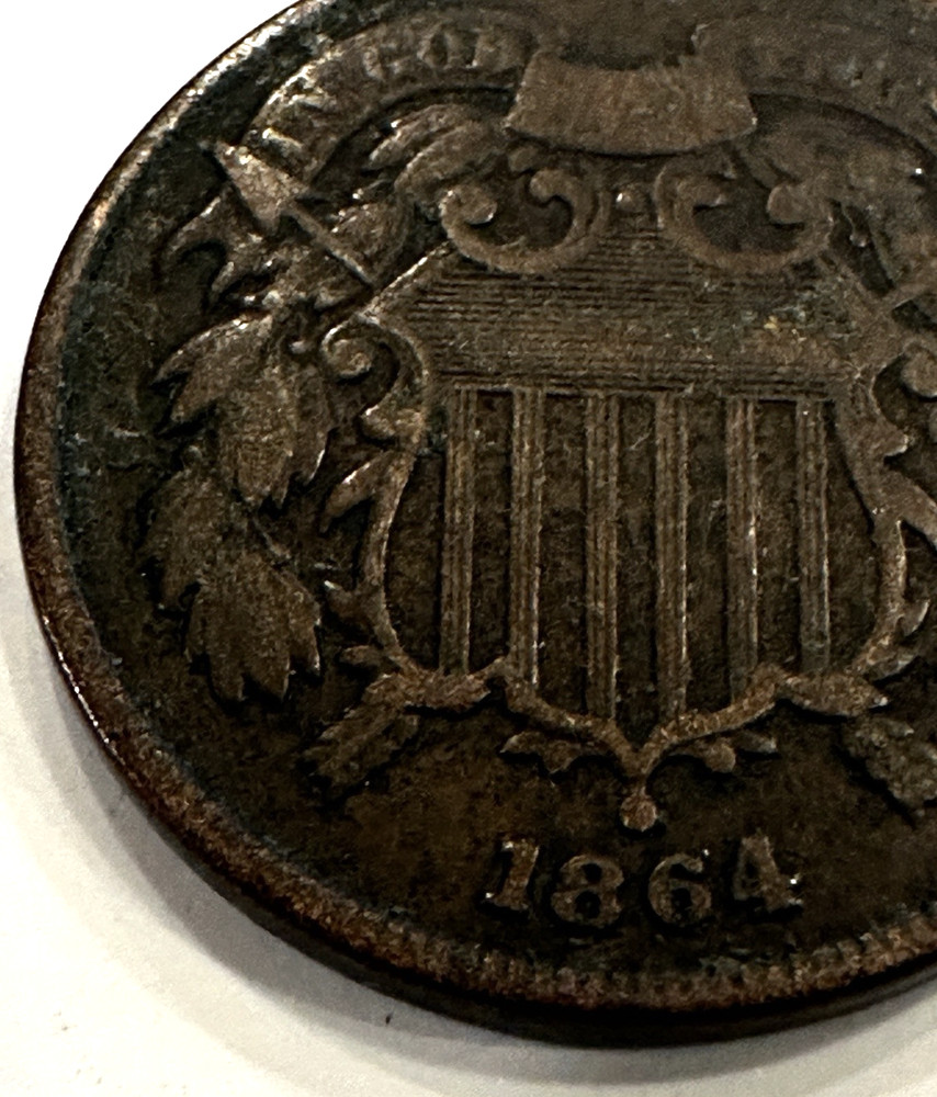 1864 two cent piece large motto LME