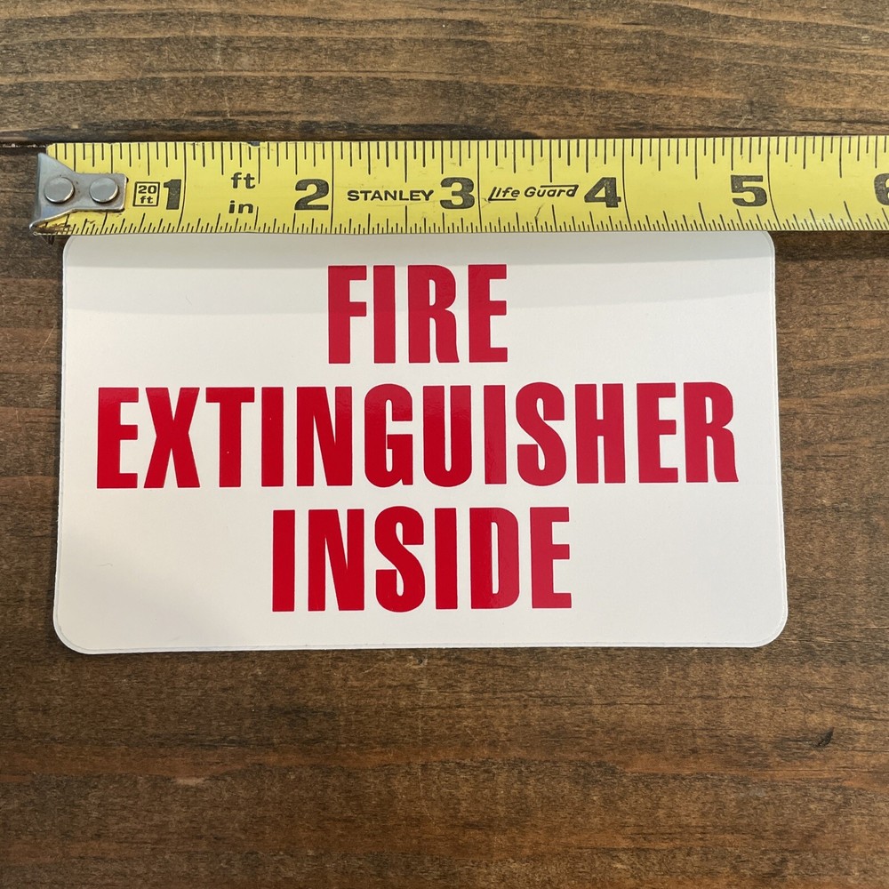Fire Extinguisher Inside Decal 3in. X 5in. New. 1 per pack.