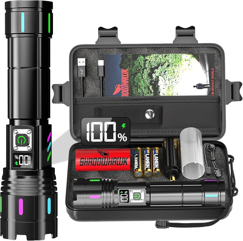 SKYFIRE 1500000LM LED Flashlight Rechargeable Zoom Fire Starter Waterproof