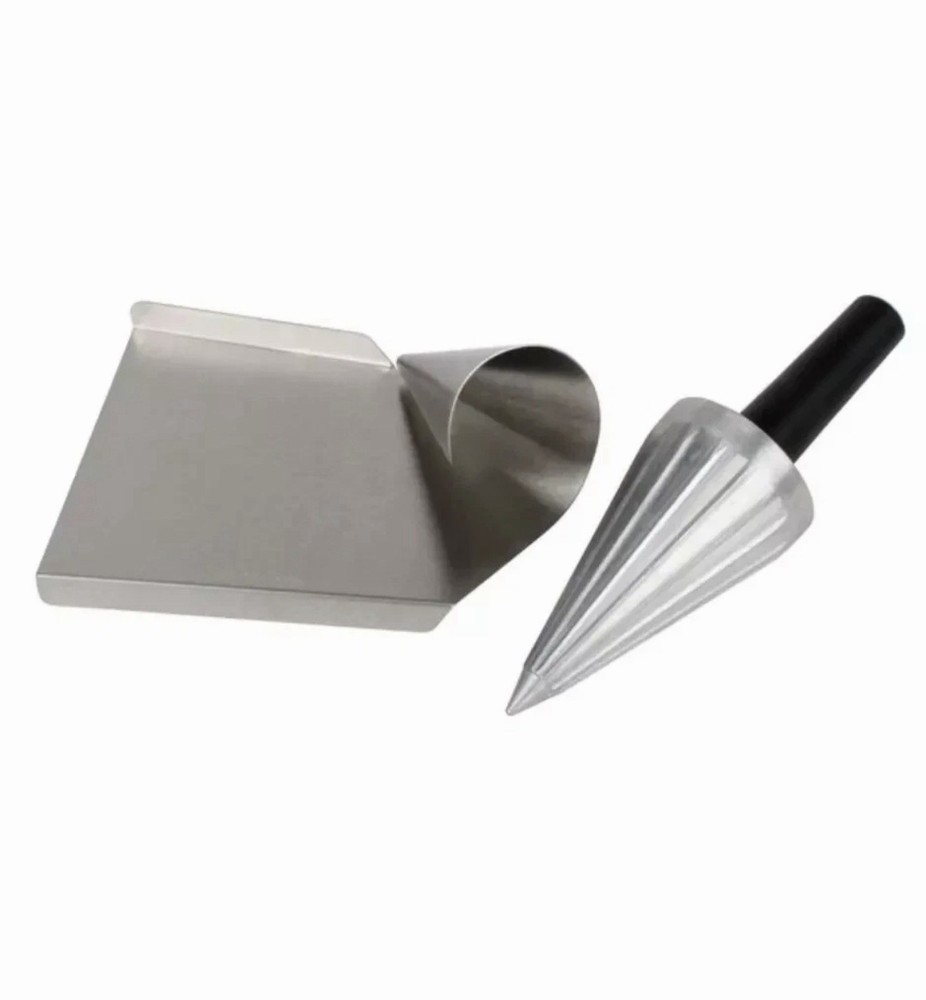 Waffle Cone Maker Ice Cream Roller Mold Rolling Forming Tool 10" 2-Piece Set