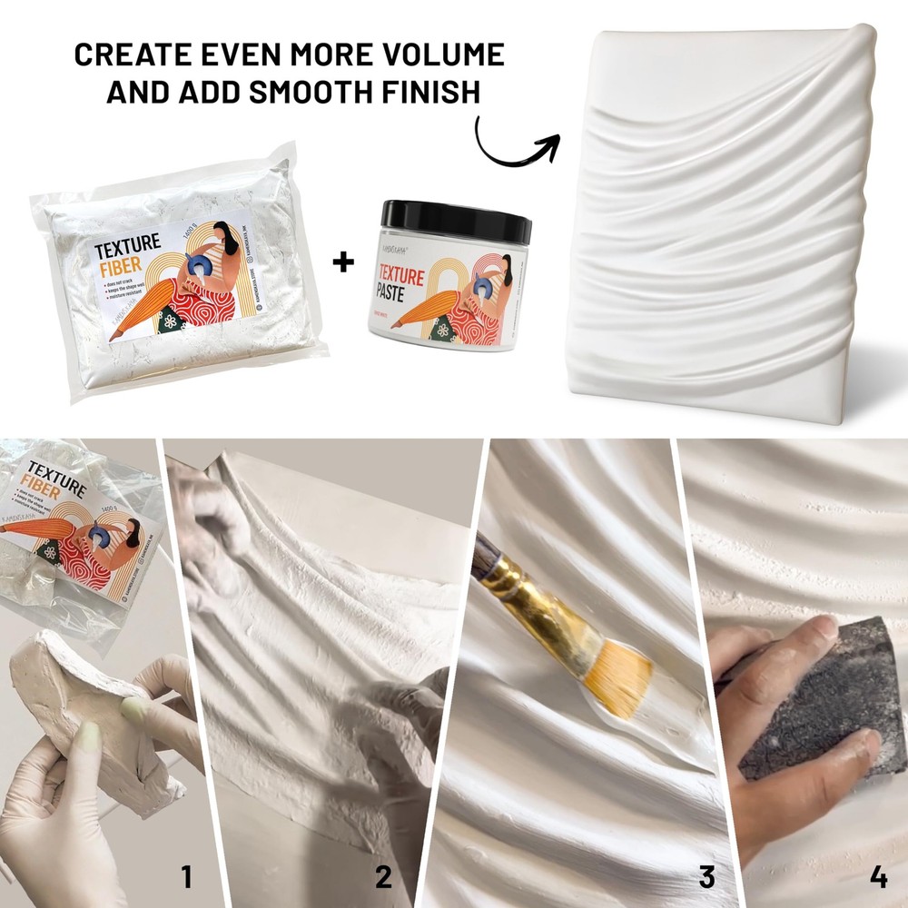 KAMENSKAYA Texture Fiber: Modeling Paste/Sculpting Paste 30 cm x 30 cm, White