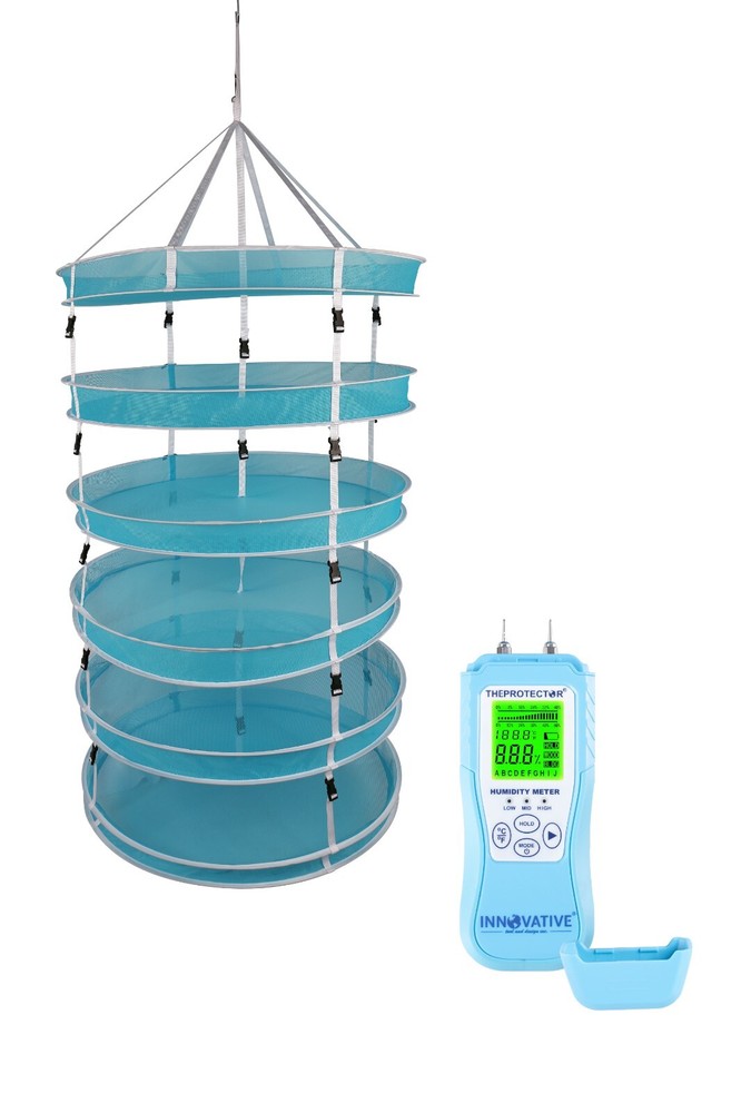 THEPROTECTOR Drying Kit Drying Net 2FT With Scale + Mositure Meter Harvest Tool